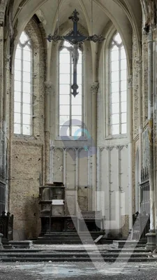 Blue Christ Church urban exploration location in Belgium - Image 2