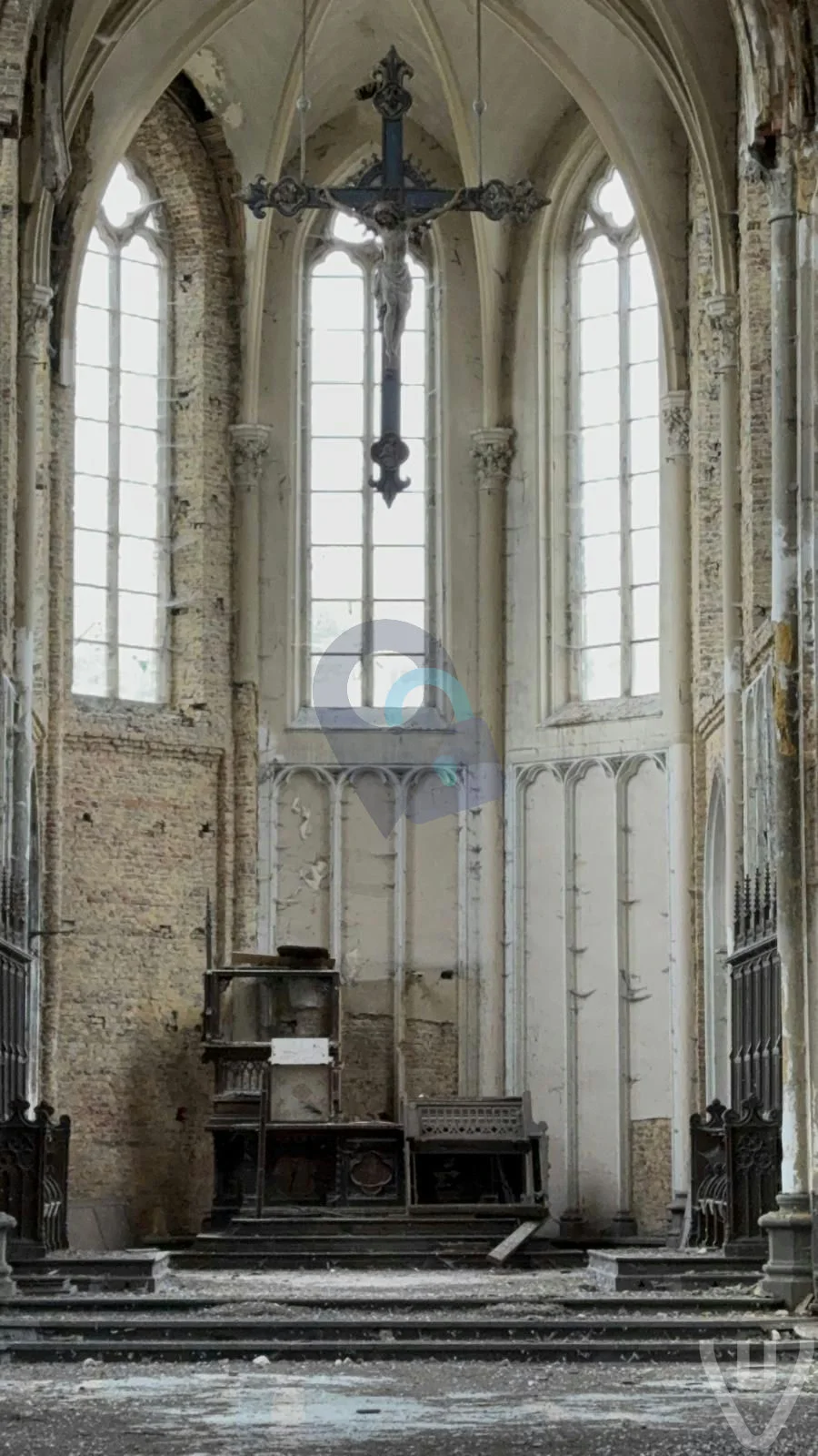 Blue Christ Church urban exploration location in Belgium - Image 2